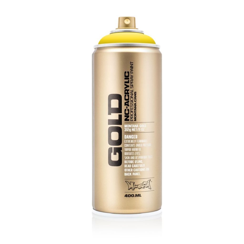 Montana Gold Acrylic Professional Spray Paint - 400 ML Can - Shock Yellow Light (S 1000)