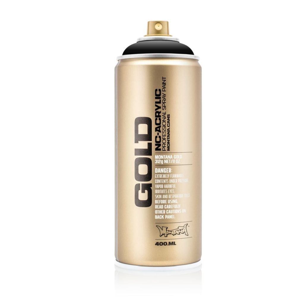 Montana Gold Acrylic Professional Spray Paint - 400 ML Can - Shock Black (S 9000)