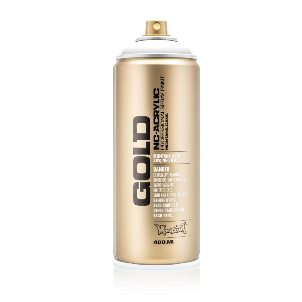 Montana Gold Acrylic Professional Spray Paint - 400 ML Can - Shock White Pure (S 9120)