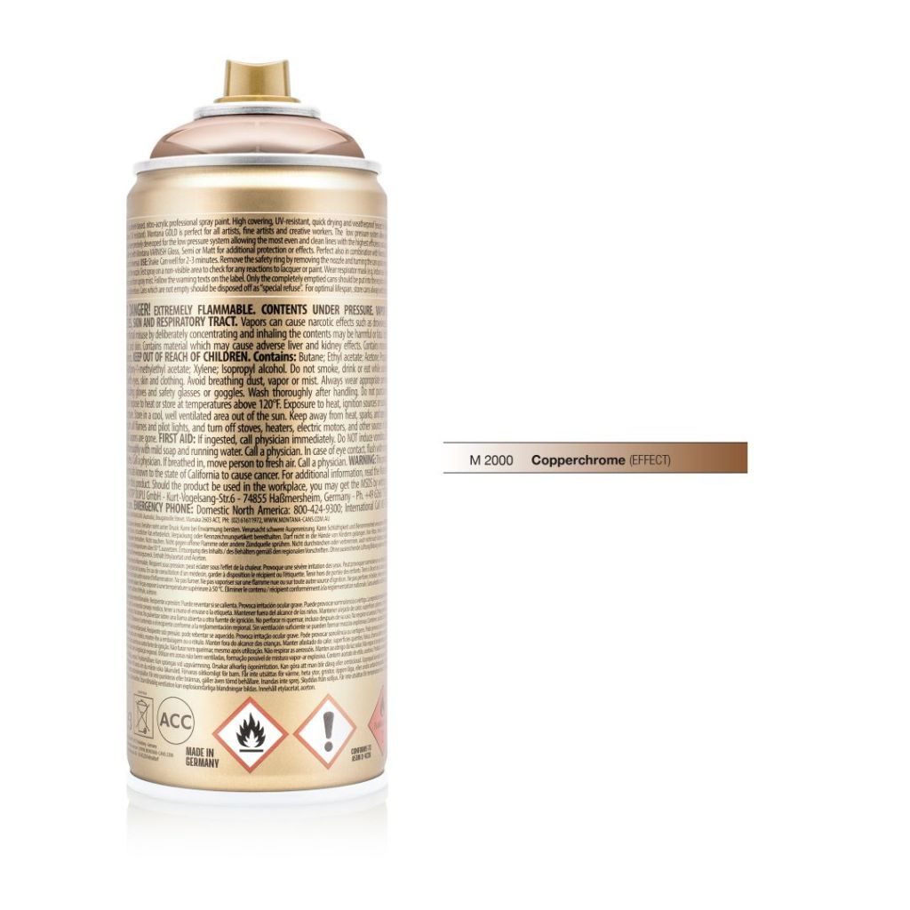 Montana Gold Acrylic Professional Spray Paint - 400 ML Can - Copperchrome (M 2000)