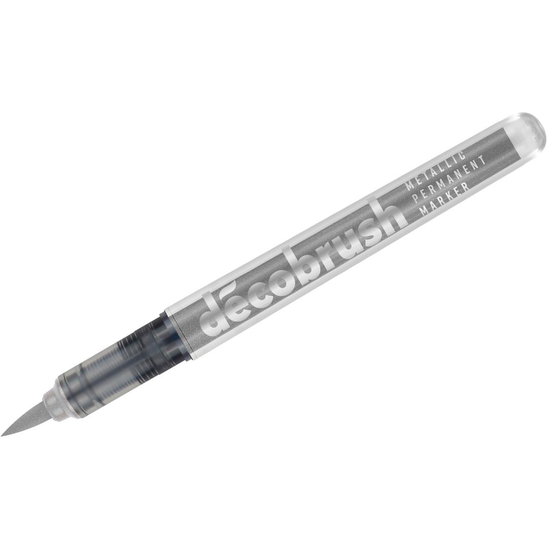 Karin DecoBrush Marker - Pigment Based - Brush Tip - Metallic Silver (8580)