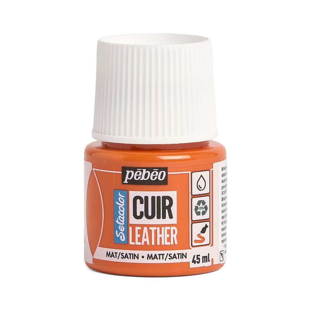 Pebeo Setacolour Leather Paint - 45 ml Bottle - Orange (04)