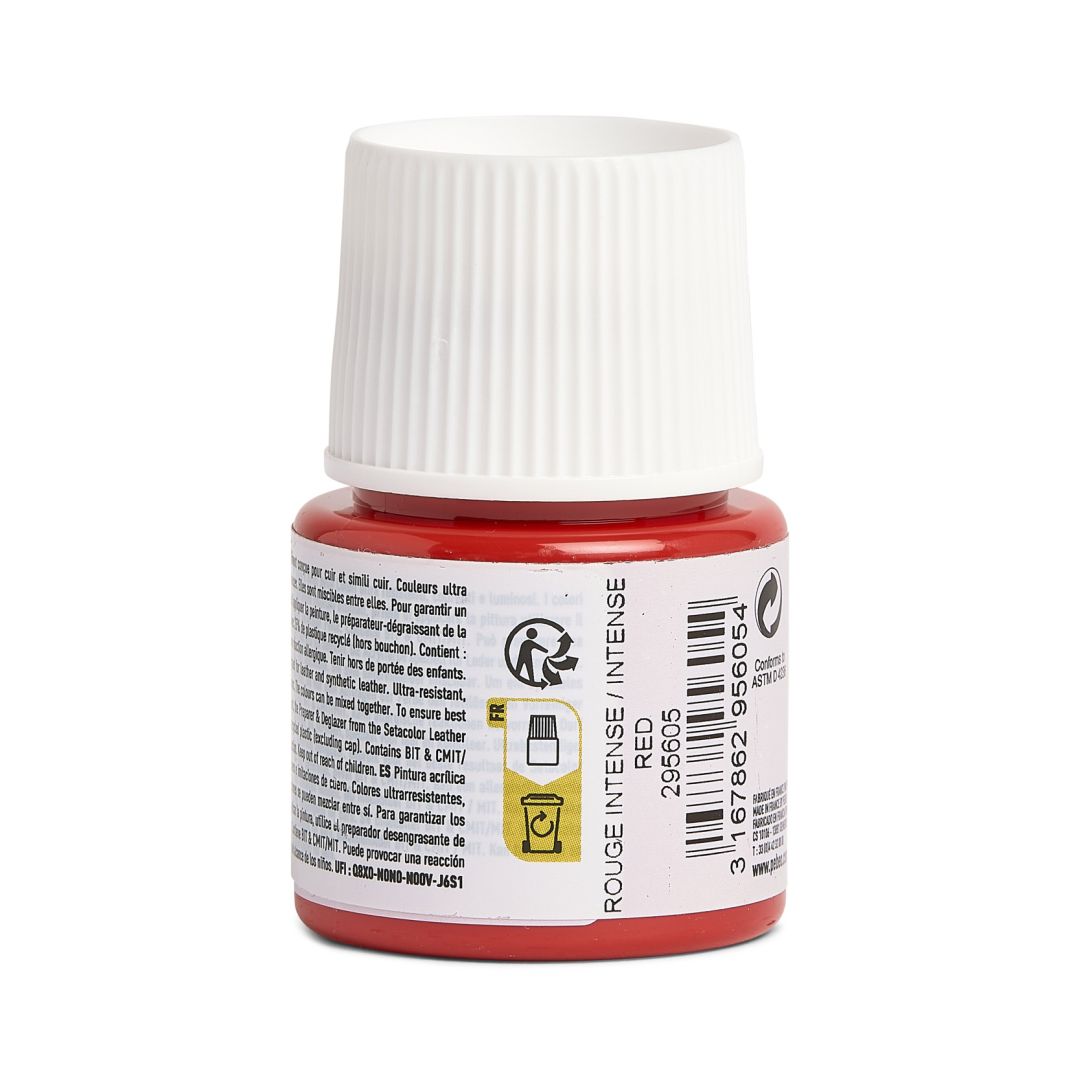 Pebeo Setacolour Leather Paint - 45 ml Bottle - Intense Red (05)