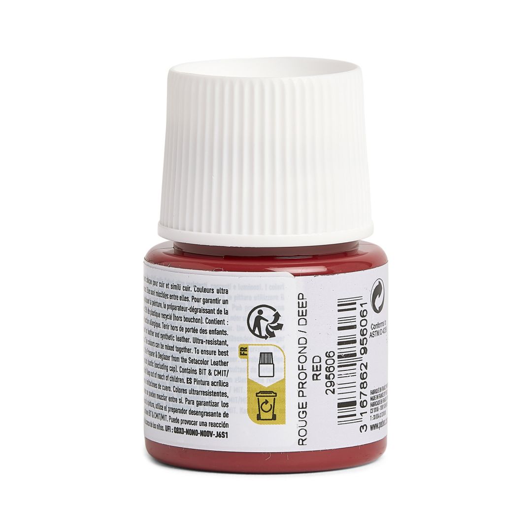 Pebeo Setacolour Leather Paint - 45 ml Bottle - Deep Red (06)