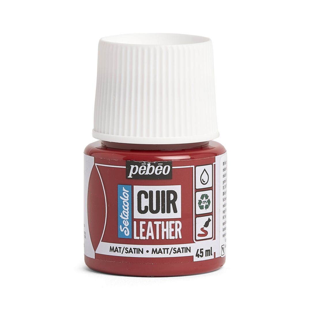 Pebeo Setacolour Leather Paint - 45 ml Bottle - Deep Red (06)