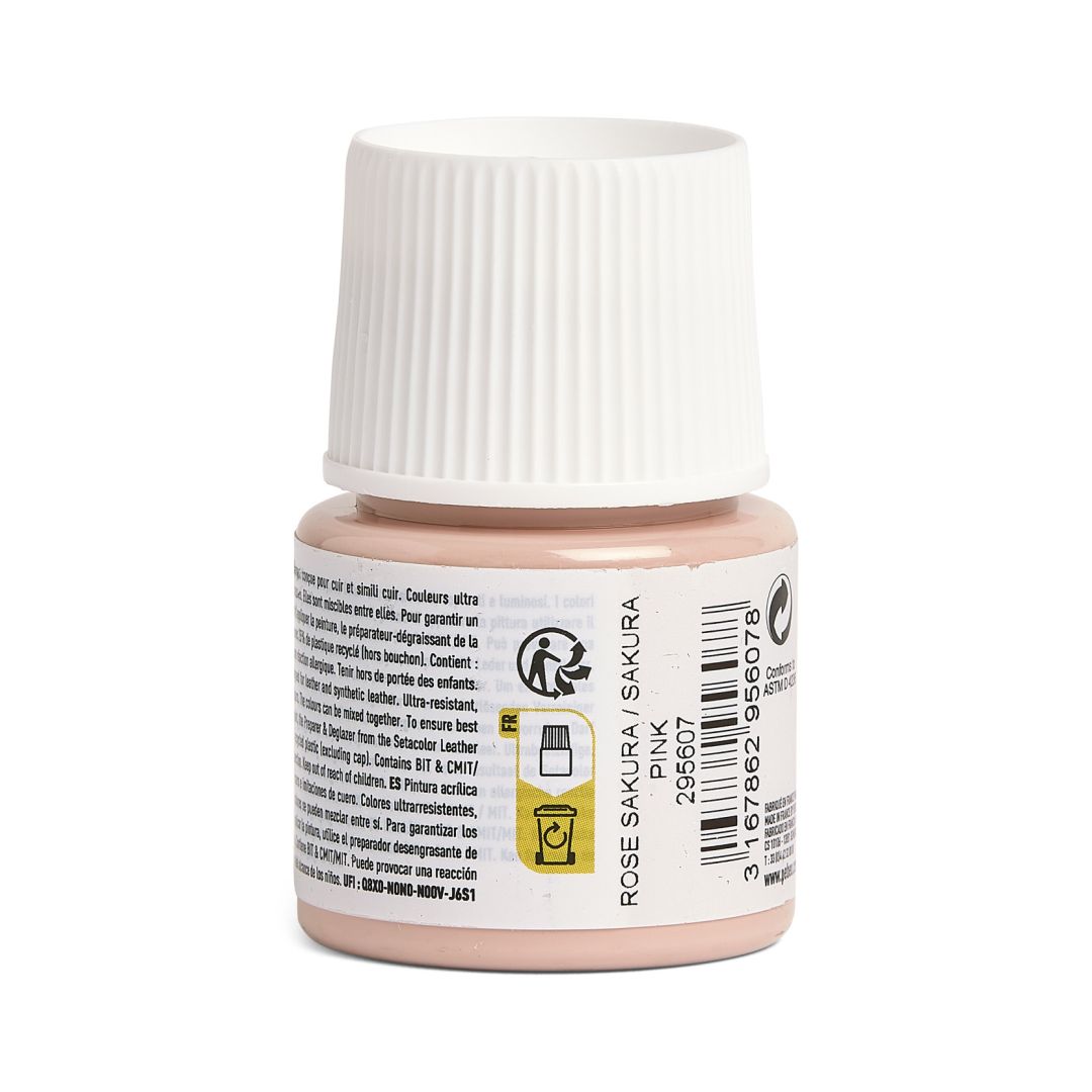 Pebeo Setacolour Leather Paint - 45 ml Bottle - Sakura Pink (07)