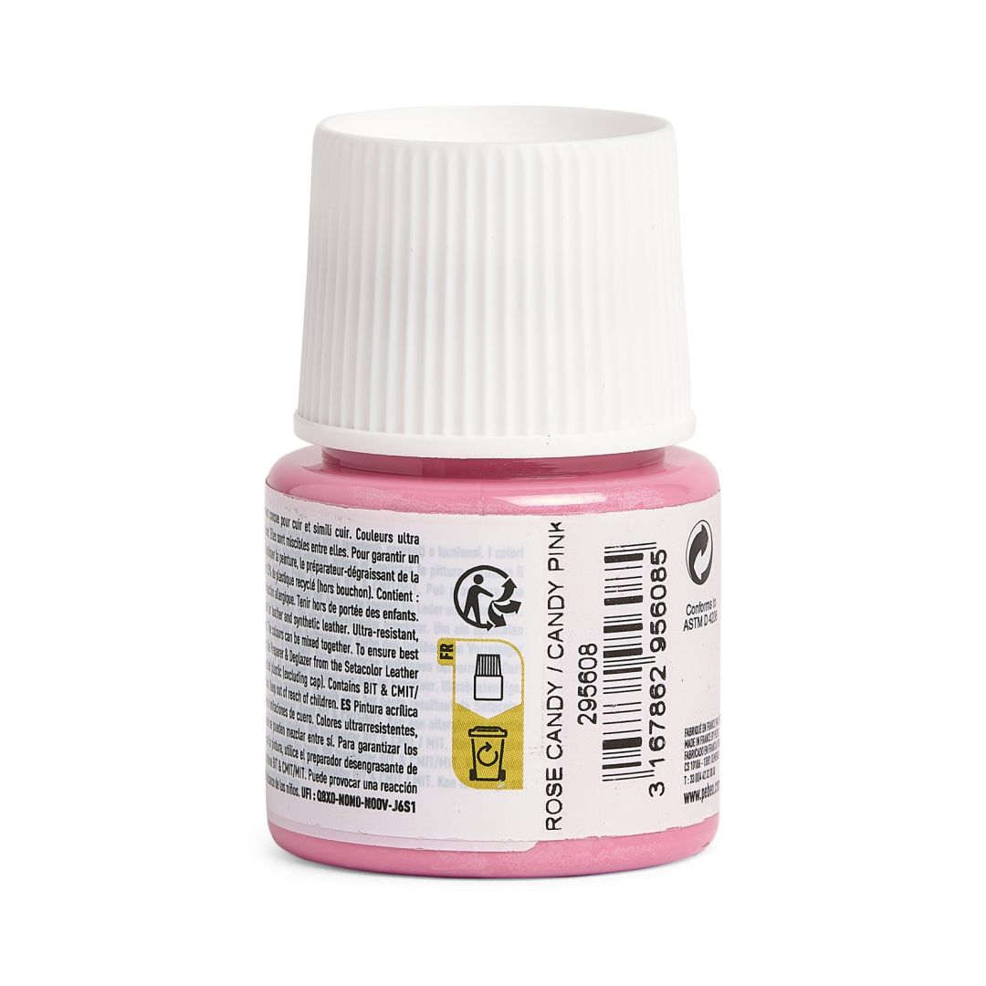 Pebeo Setacolour Leather Paint - 45 ml Bottle - Candy Pink (08)