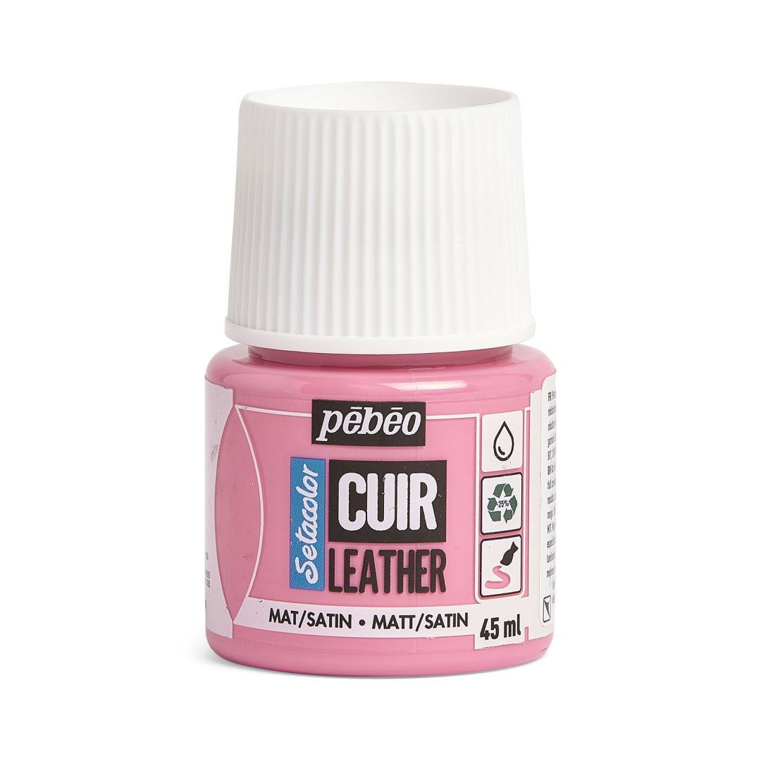 Pebeo Setacolour Leather Paint - 45 ml Bottle - Candy Pink (08)