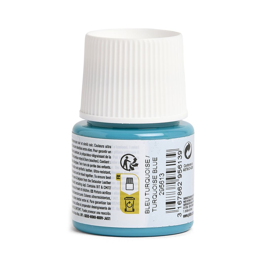 Pebeo Setacolour Leather Paint - 45 ml Bottle - Turquoise Blue (13)