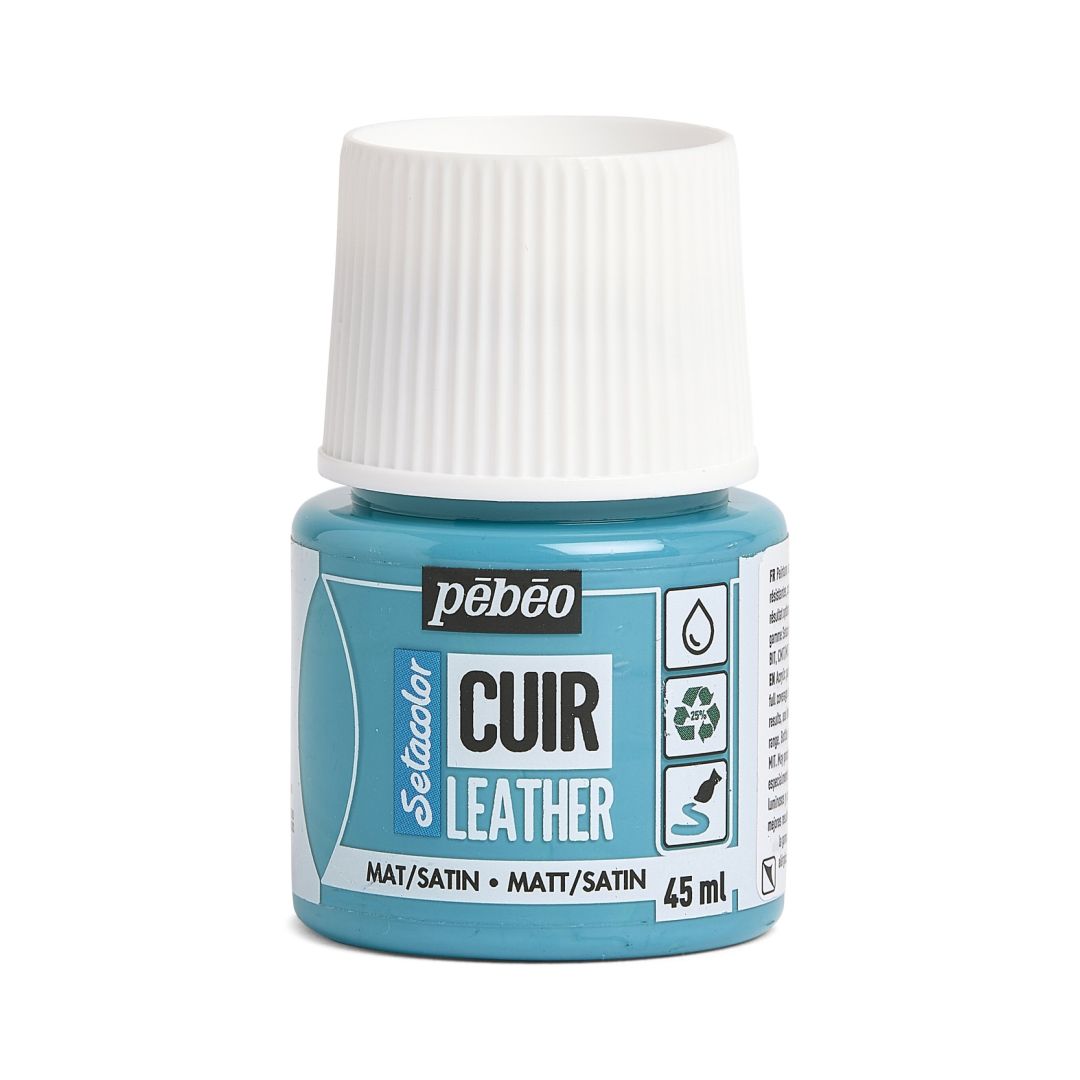 Pebeo Setacolour Leather Paint - 45 ml Bottle - Turquoise Blue (13)