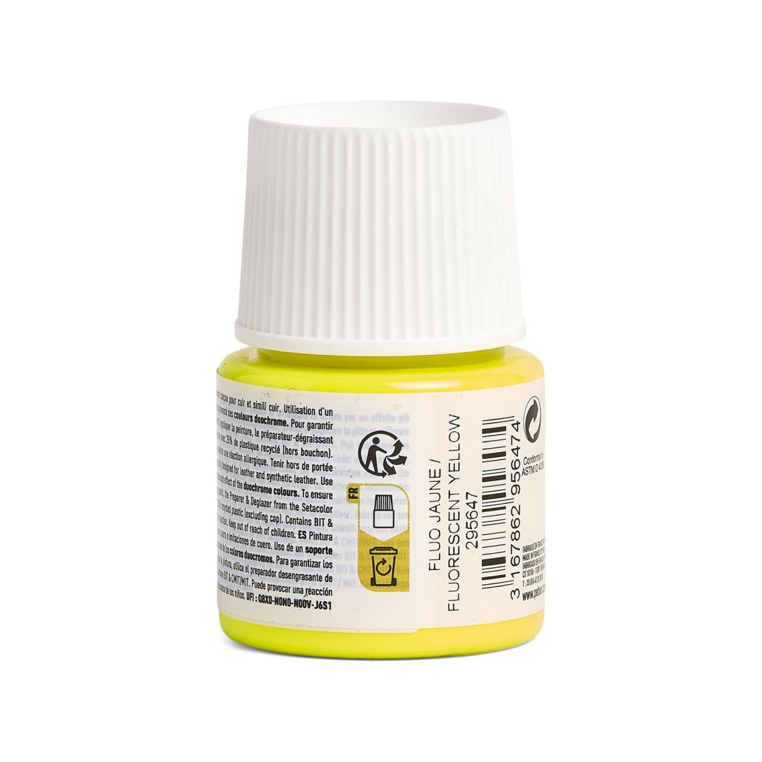 Pebeo Setacolour Leather Paint - 45 ml Bottle - Fluorescent Yellow (47)