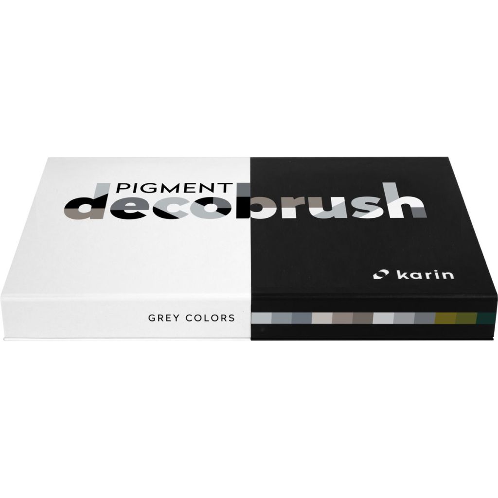 Karin Pigment DecoBrush Acrylic Marker - Grey Colours Set - 12 Colours