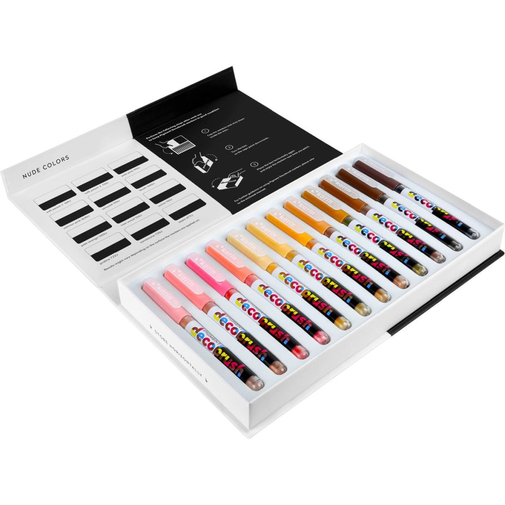 Karin Pigment DecoBrush Acrylic Marker - Nude Colours Set - 12 Colours