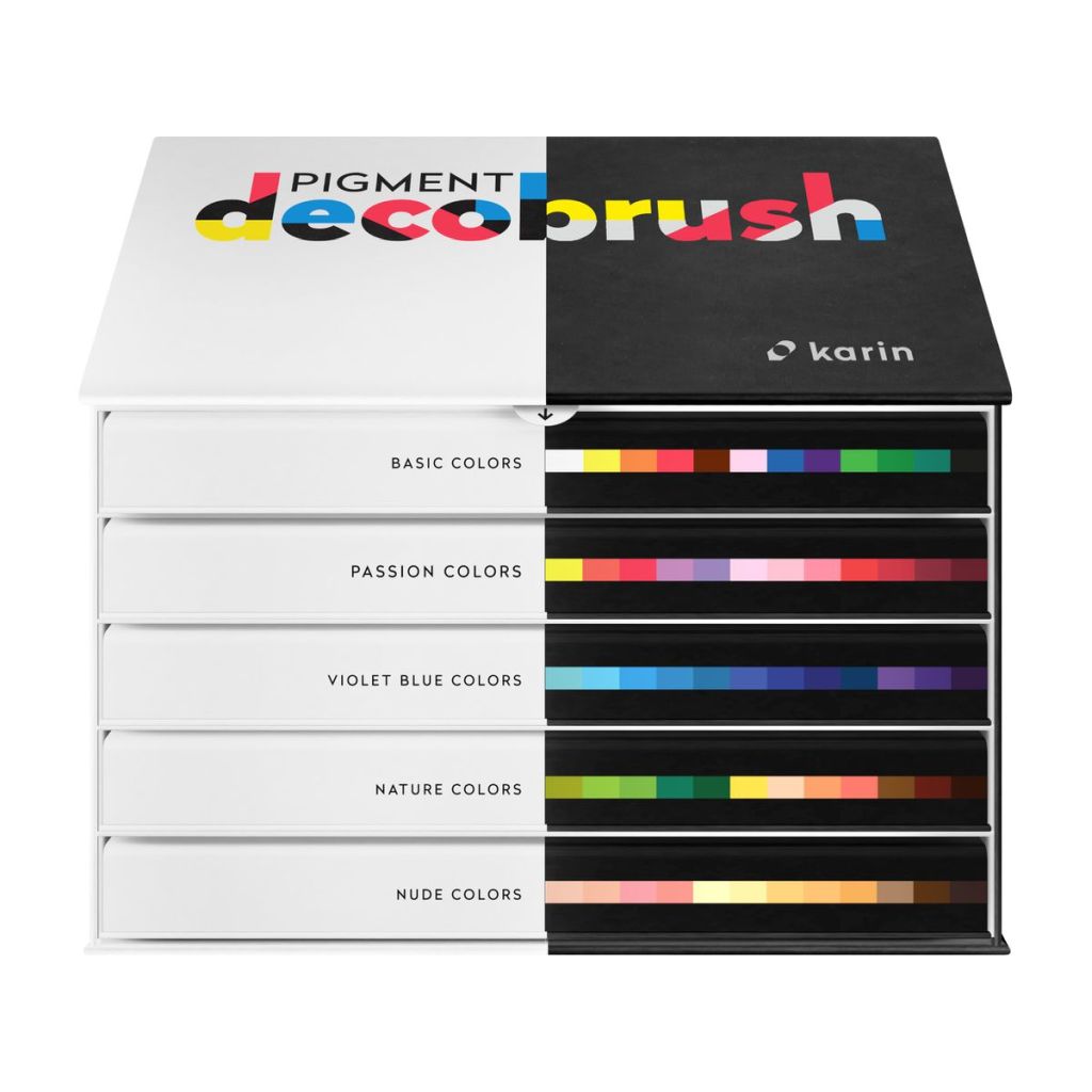 Karin Pigment DecoBrush Acrylic Marker - Professional Set - 60 Colours