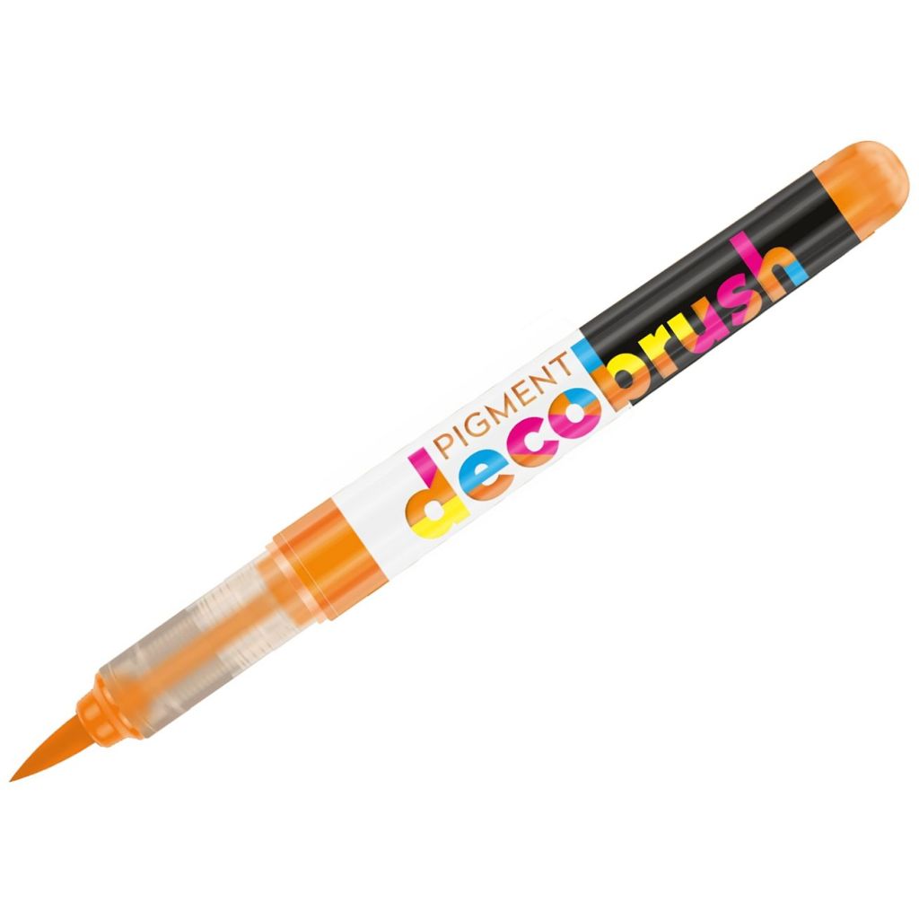 Karin Pigment DecoBrush Acrylic Marker - Brush Tip - Bright Orange (021U)