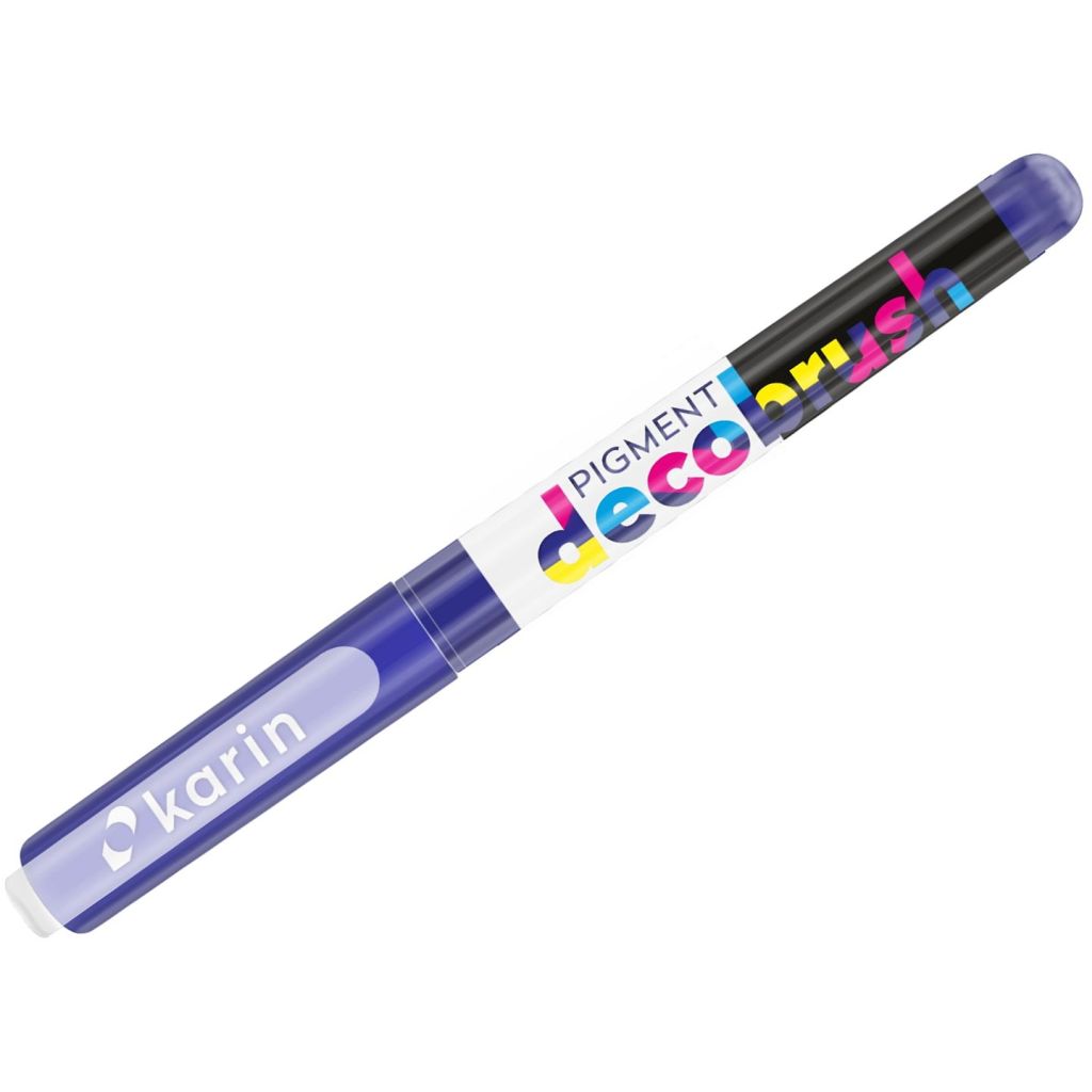 Karin Pigment DecoBrush Acrylic Marker - Brush Tip - Indigo Blue (072U)