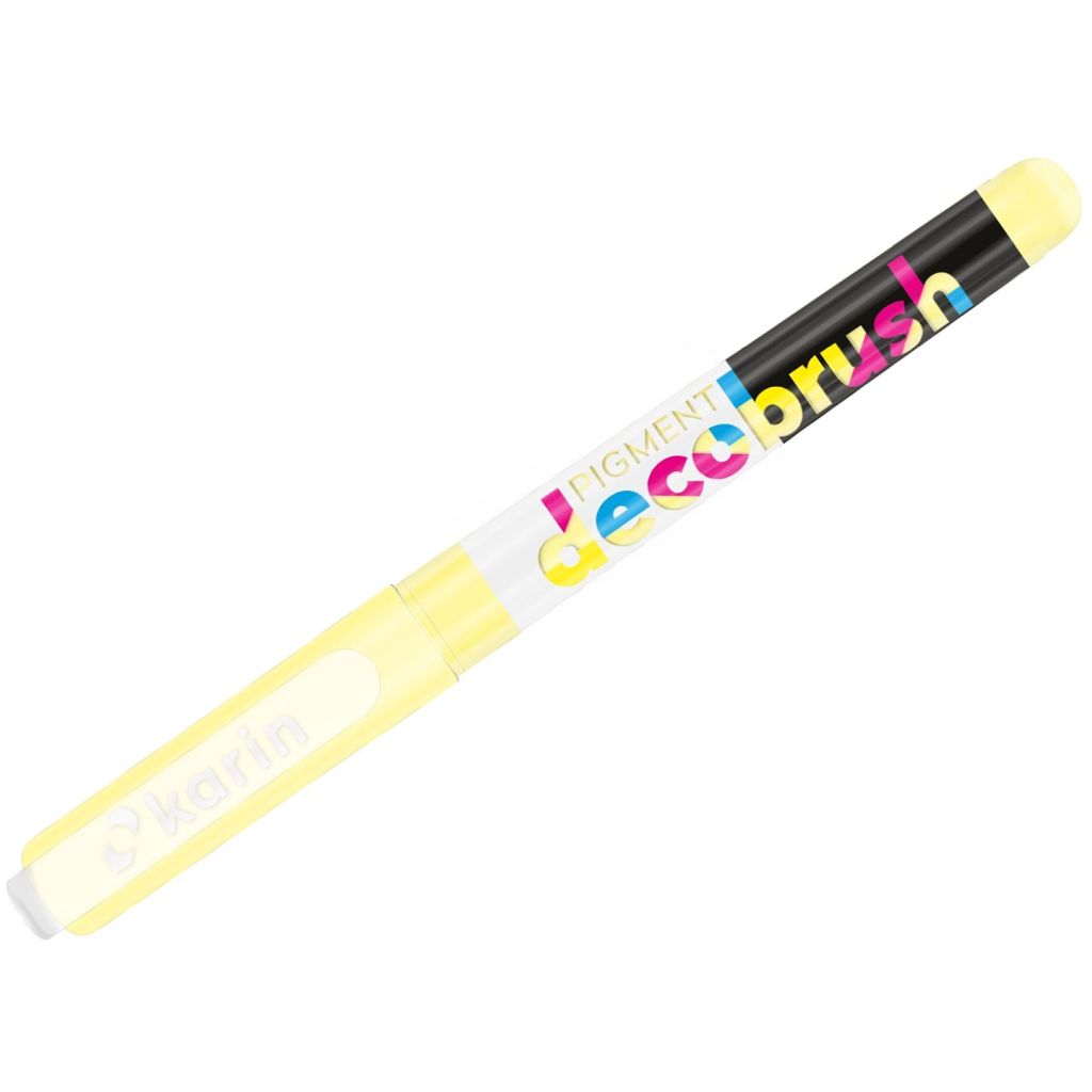 Karin Pigment DecoBrush Acrylic Marker - Brush Tip - Pastel Yellow (100U)