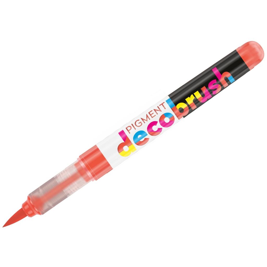 Karin Pigment DecoBrush Acrylic Marker - Brush Tip - Orange Red (172U)