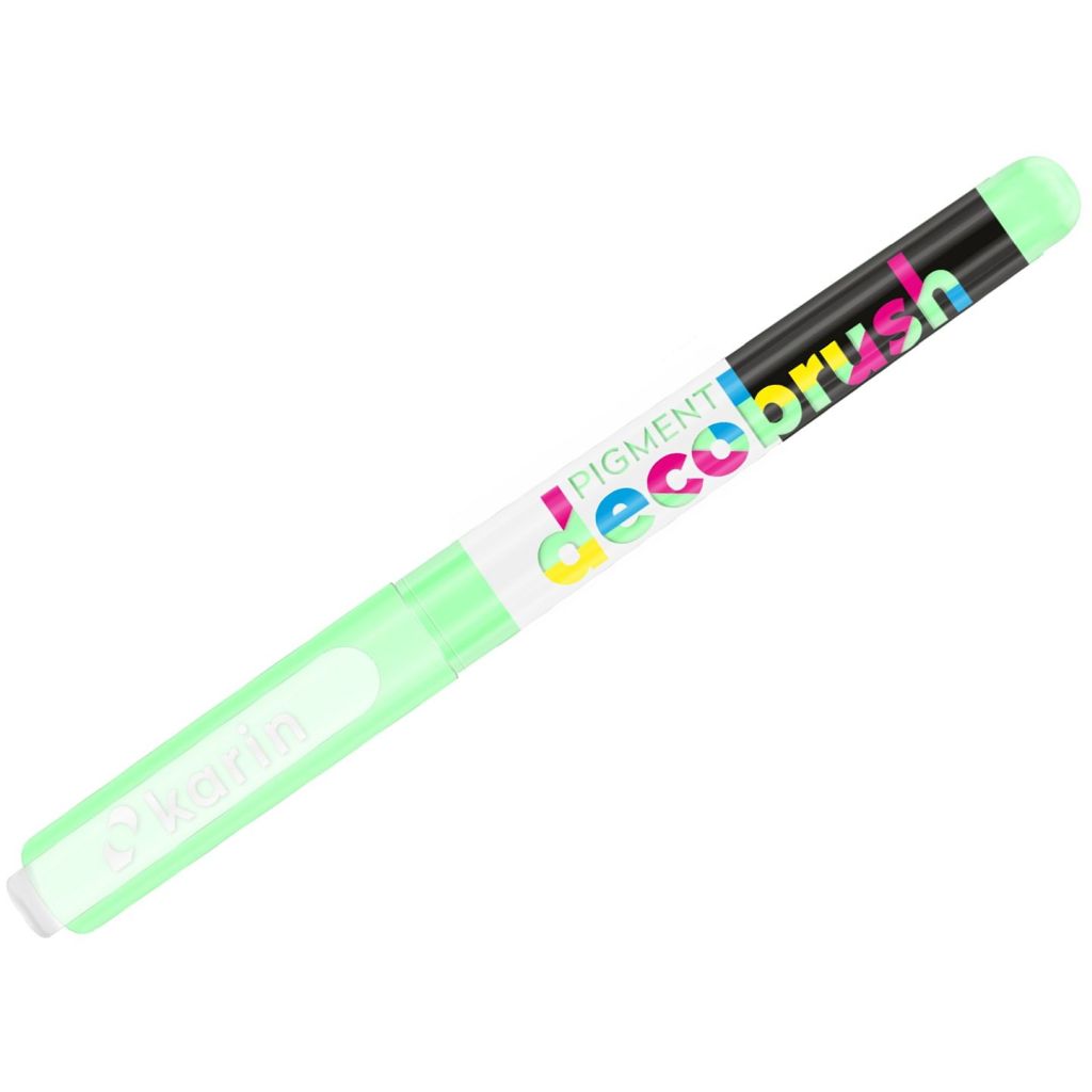 Karin Pigment DecoBrush Acrylic Marker - Brush Tip - Pastel Green (337U)