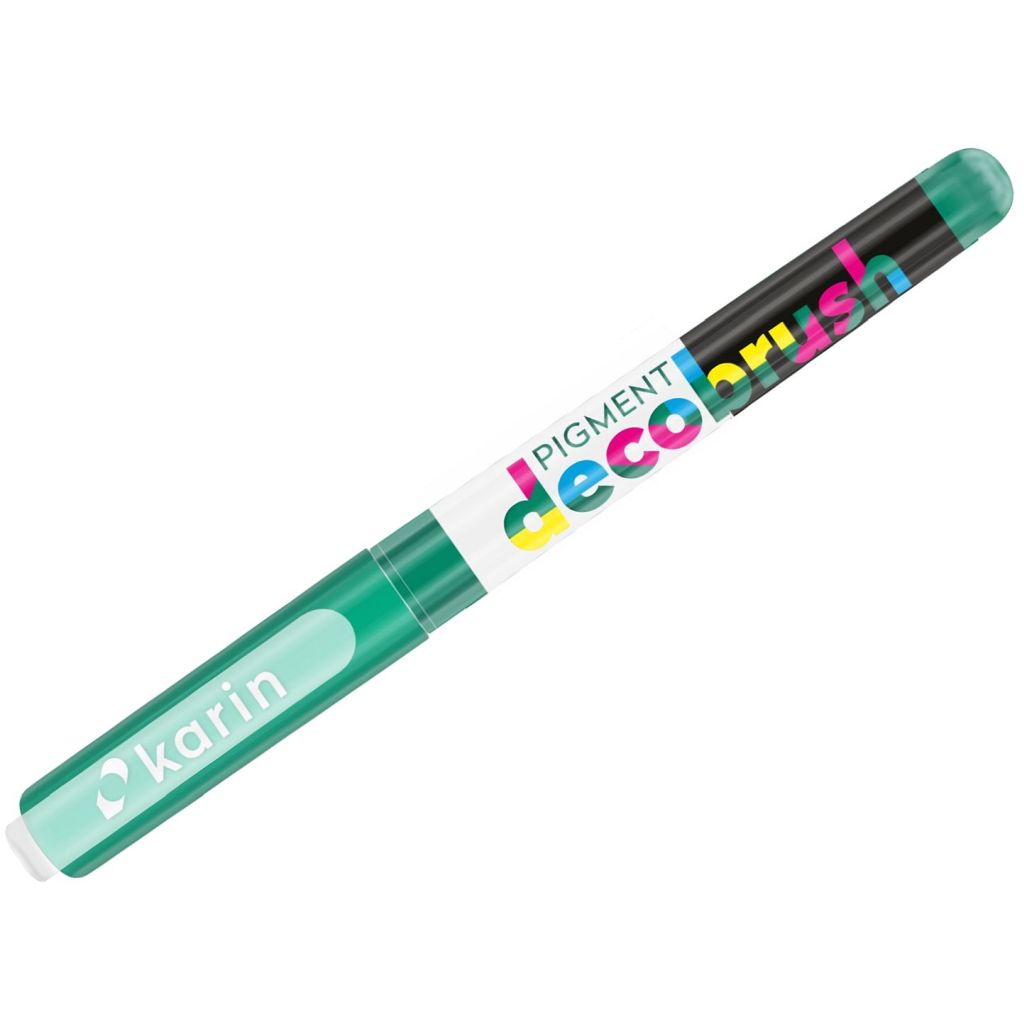 Karin Pigment DecoBrush Acrylic Marker - Brush Tip - Ocean Teal (340U)