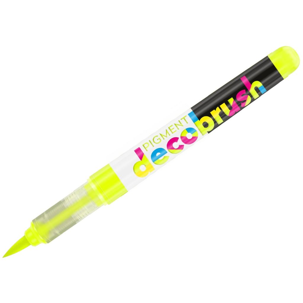 Karin Pigment DecoBrush Acrylic Marker - Brush Tip - Sulphur Yellow (3965U)