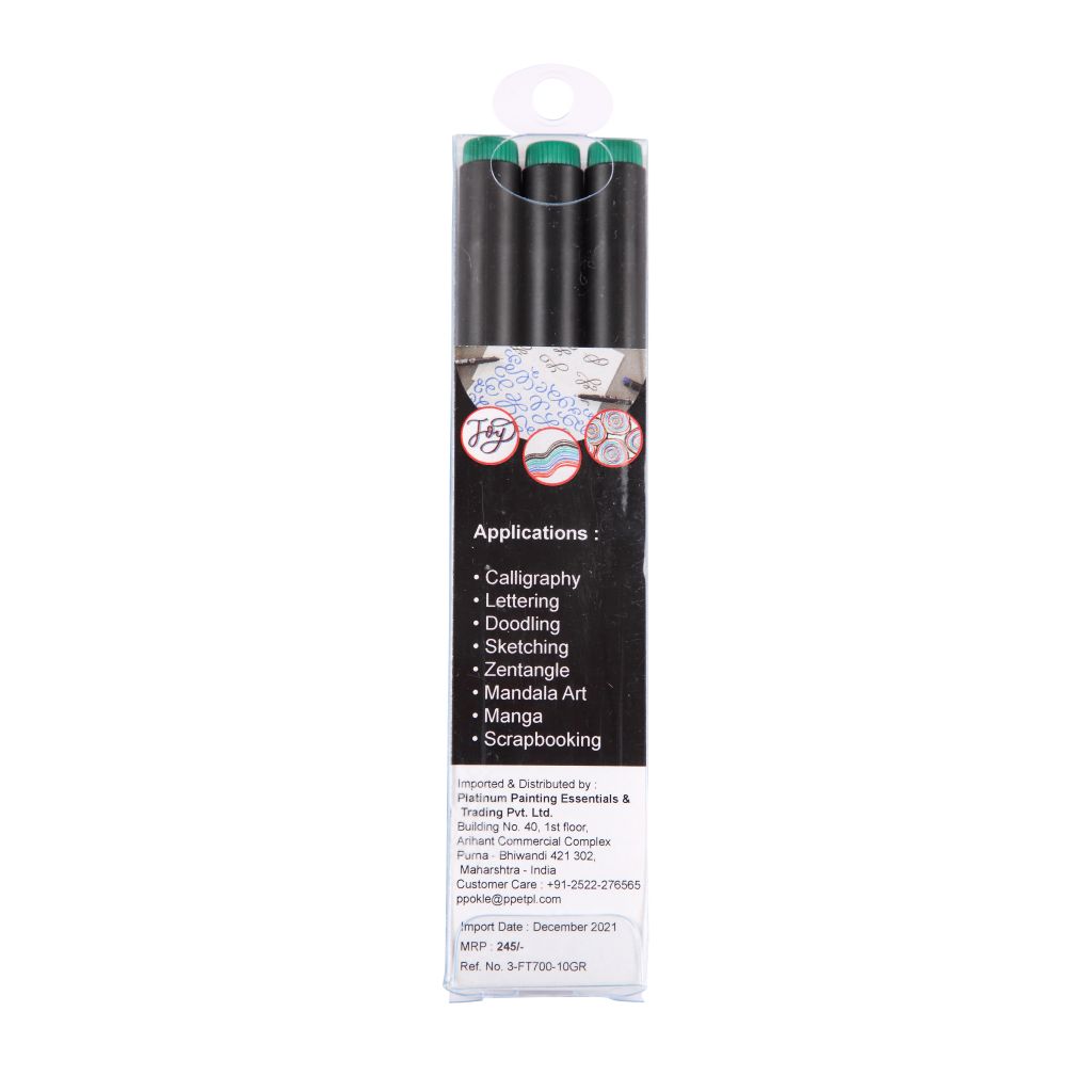 Snowman Calligraphy Pens - Green - 1.0 - Pack of 3