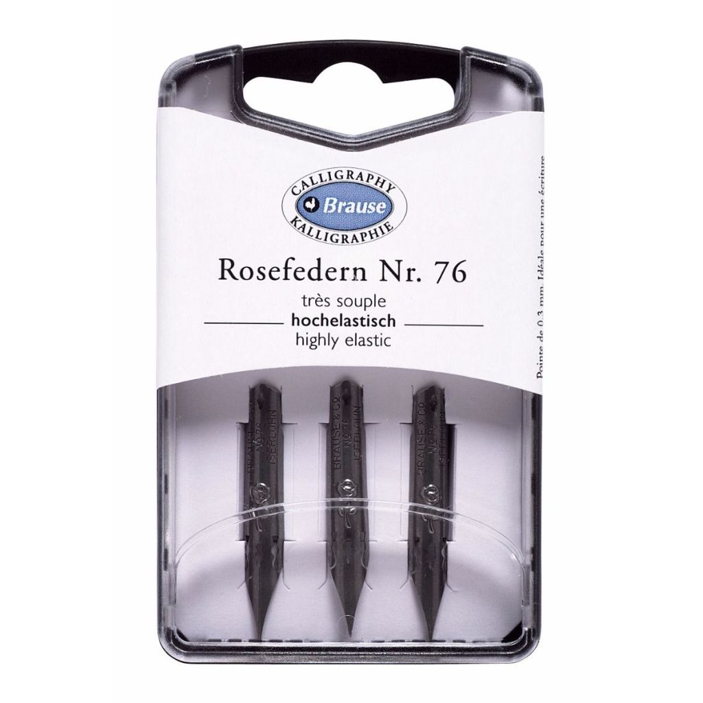 Brause B76 Writing Nibs - Rose / Highly Elastic - Size 0.3 MM - Box of 3