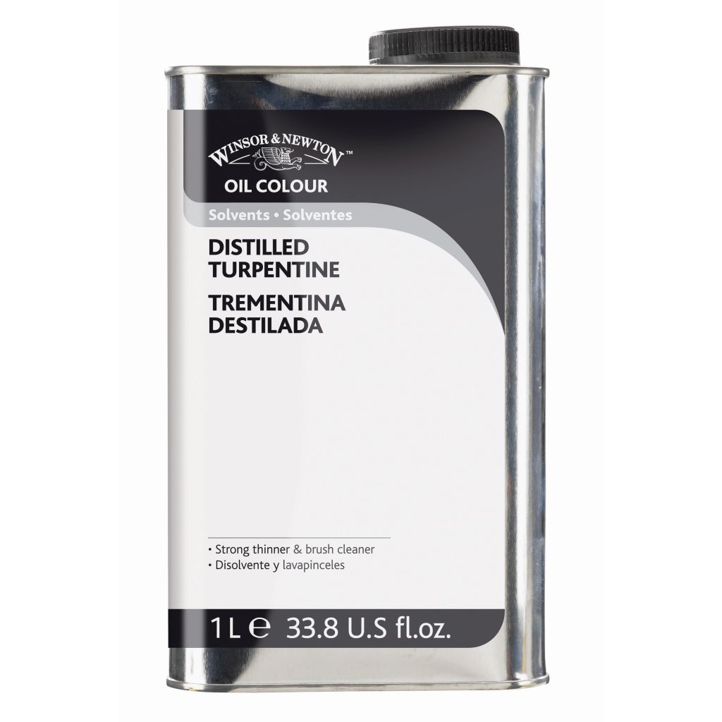 Winsor & Newton Distilled Turpentine Tin - 1 Litre