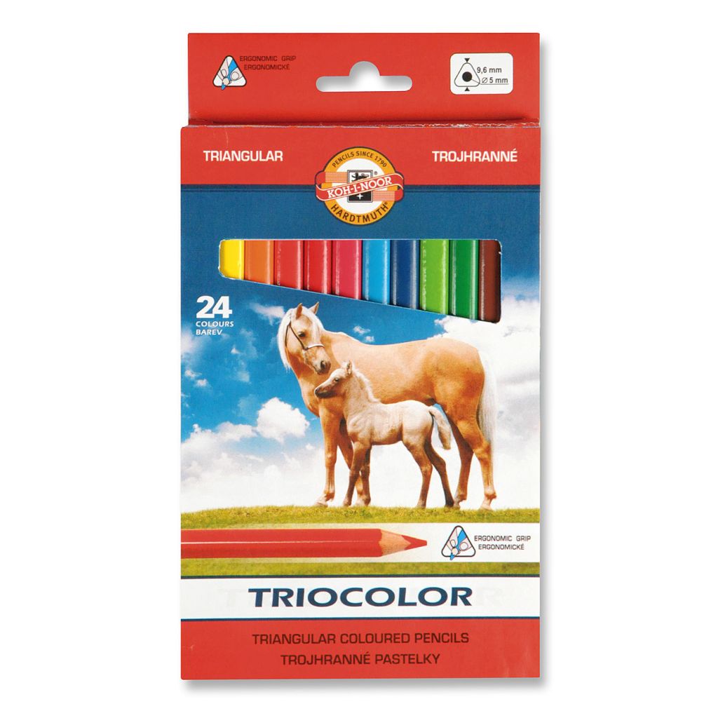 Koh-I-Noor Triocolor Artist's Quality Coloured Pencils - Set of 24 - Magnum Tricolour