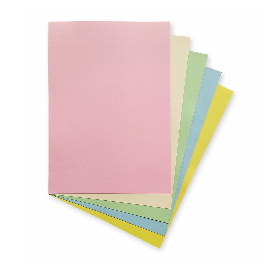 Anupam Pastel Colour Paper A4 160 GSM, Polypack of 5 Assorted Colours 50 Sheets