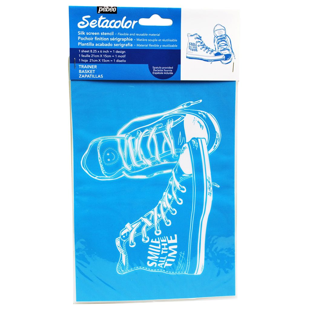 Pebeo Setacolor Silk Screen Stencil - Trainer Sneaker - A5 Size - 1 designs