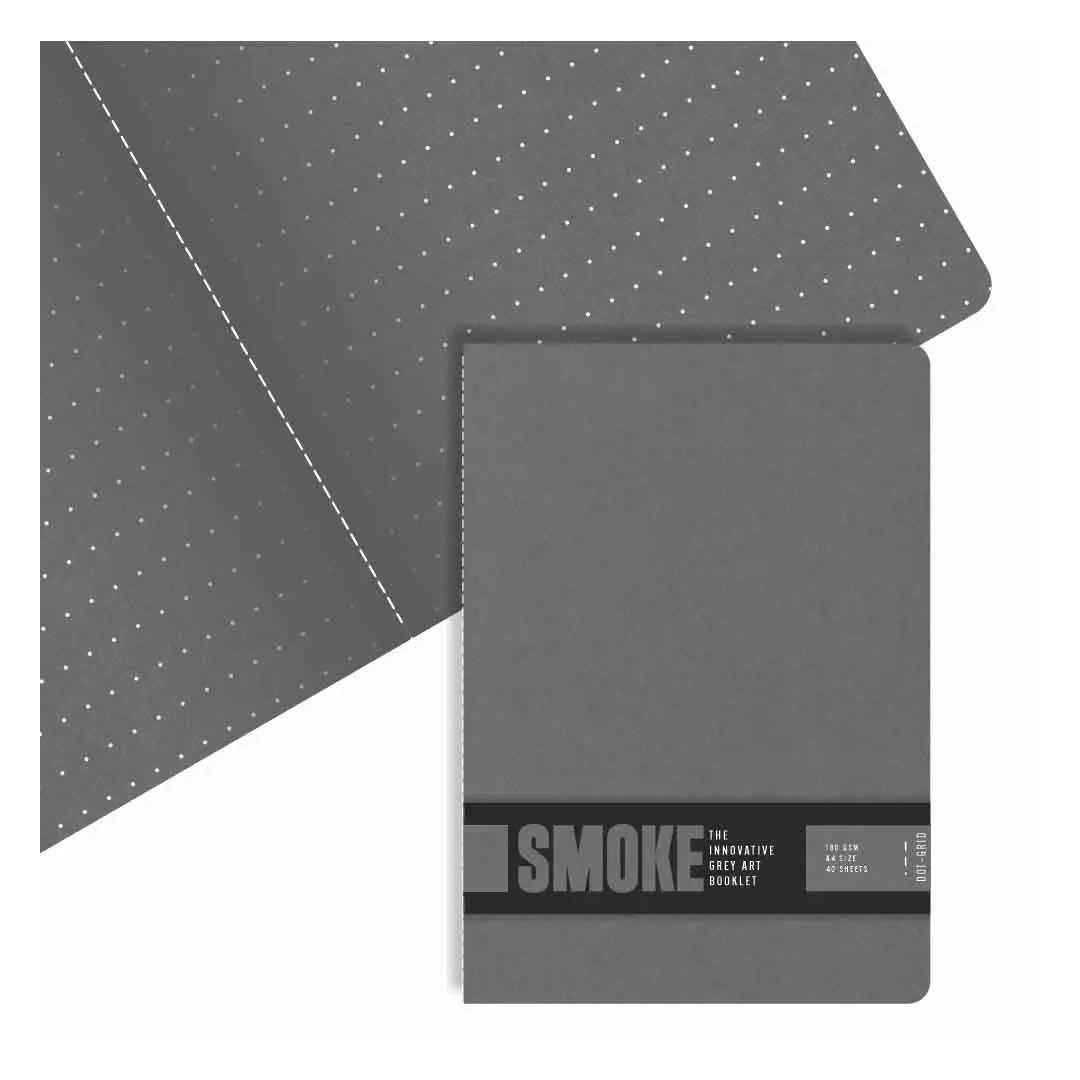 Anupam Smoke Grey Sketch Art Booklet A5 150 GSM, Dot Grid, Booklet of 40 Pages