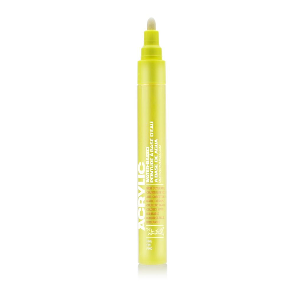 Montana Acrylic Water-Based Marker - 2 MM Fine Tip - Flash Yellow (F1000)