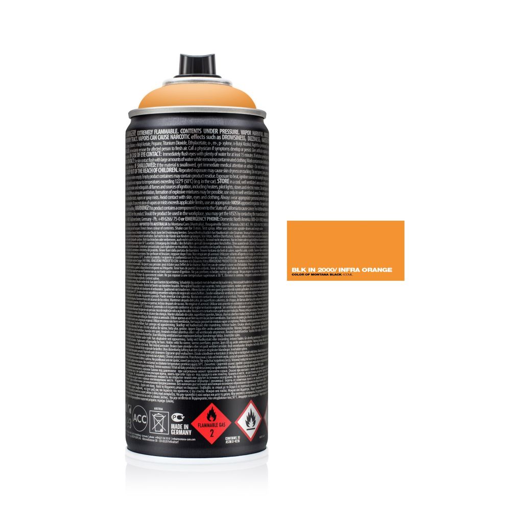 Montana Black Spray Paint - 400 ML Can - Infra Orange (BLK IN2000)