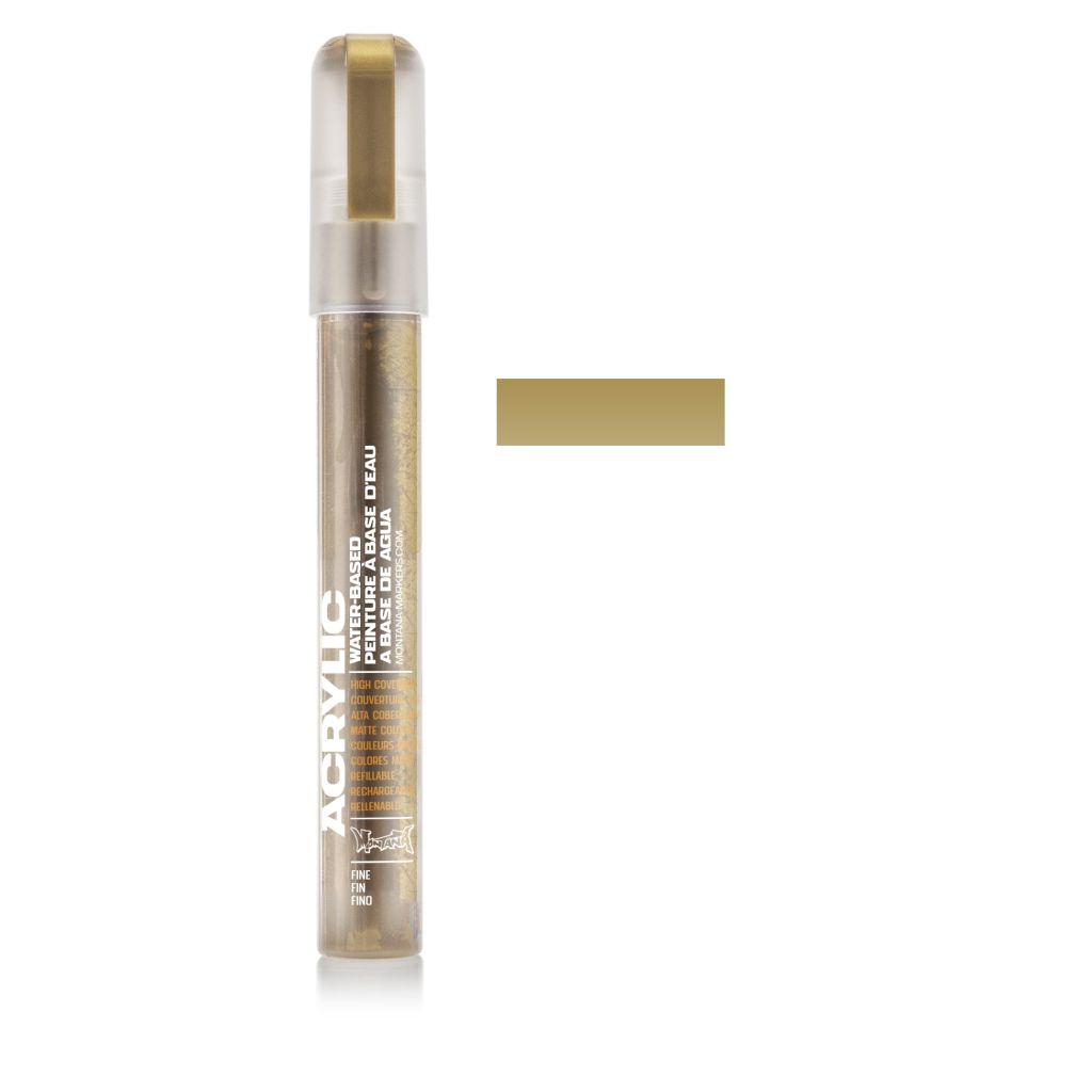 Montana Acrylic Water-Based Marker - 2 MM Fine Tip - Metallic Gold M.