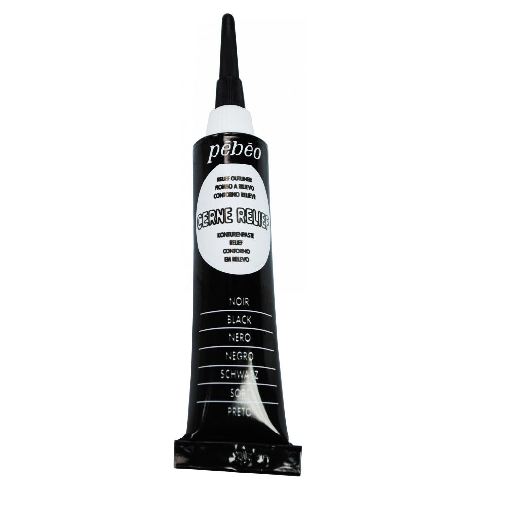 Pebeo Vitrail Cerne Relief Outliner - 20 ml Tube - Black