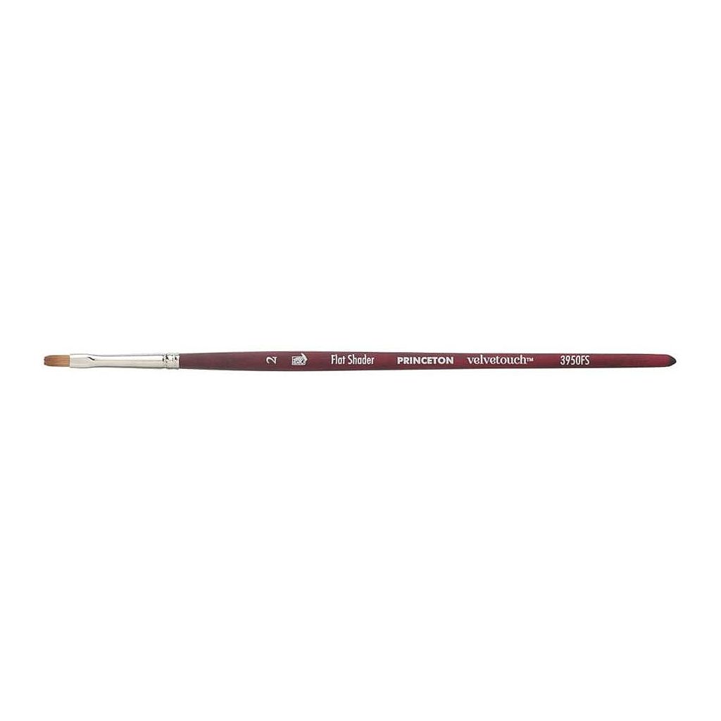 Princeton Series 3950 Velvetouch Luxury Synthetic Blend Brush - Flat Shader - Short Handle - Size: 10