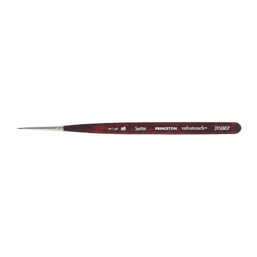 Princeton Series 3950 Velvetouch Luxury Synthetic Blend Brush - Mini-Spotter - Short Handle - Size: 20/0