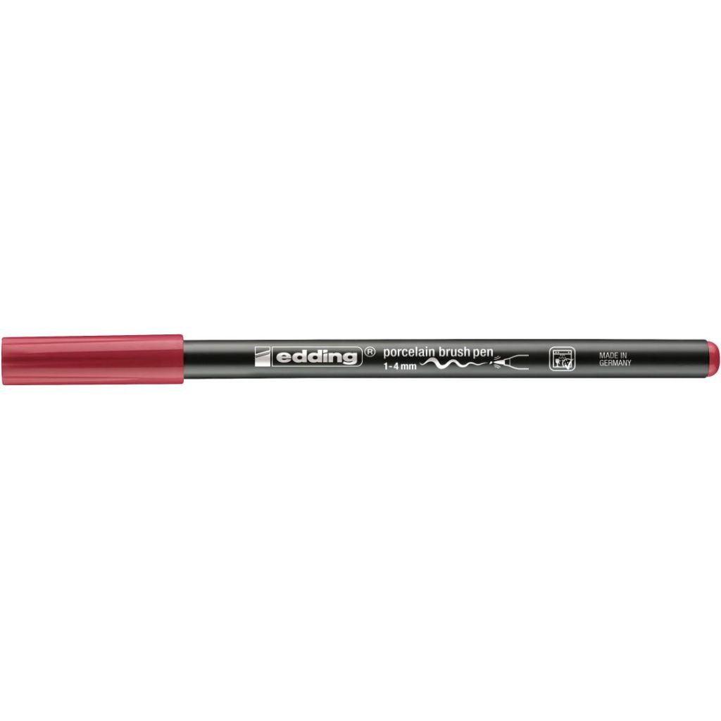 Edding Porcelain 4200 Brush Pen (1 - 4 MM) - Carmine Red (019)