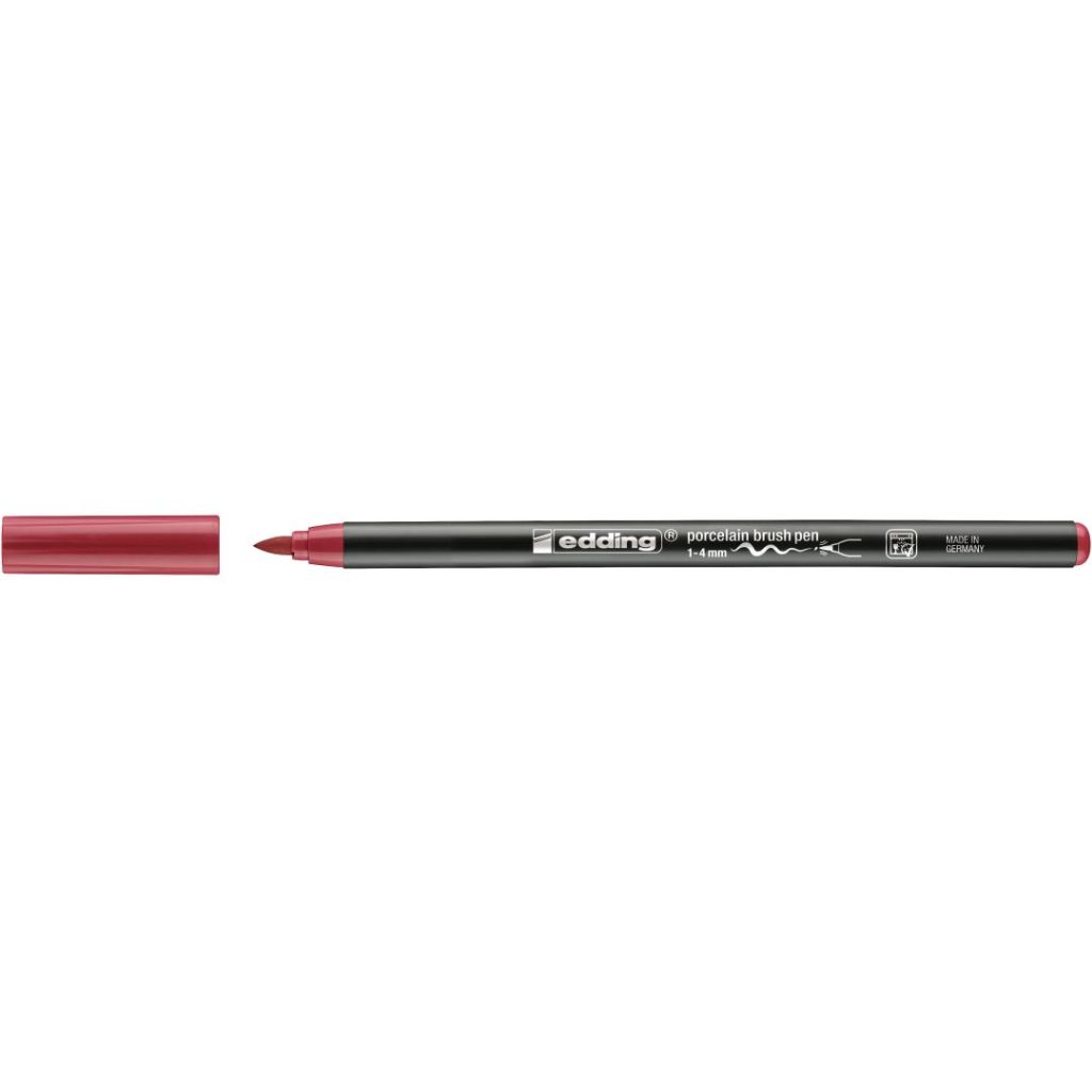 Edding Porcelain 4200 Brush Pen (1 - 4 MM) - Carmine Red (019)