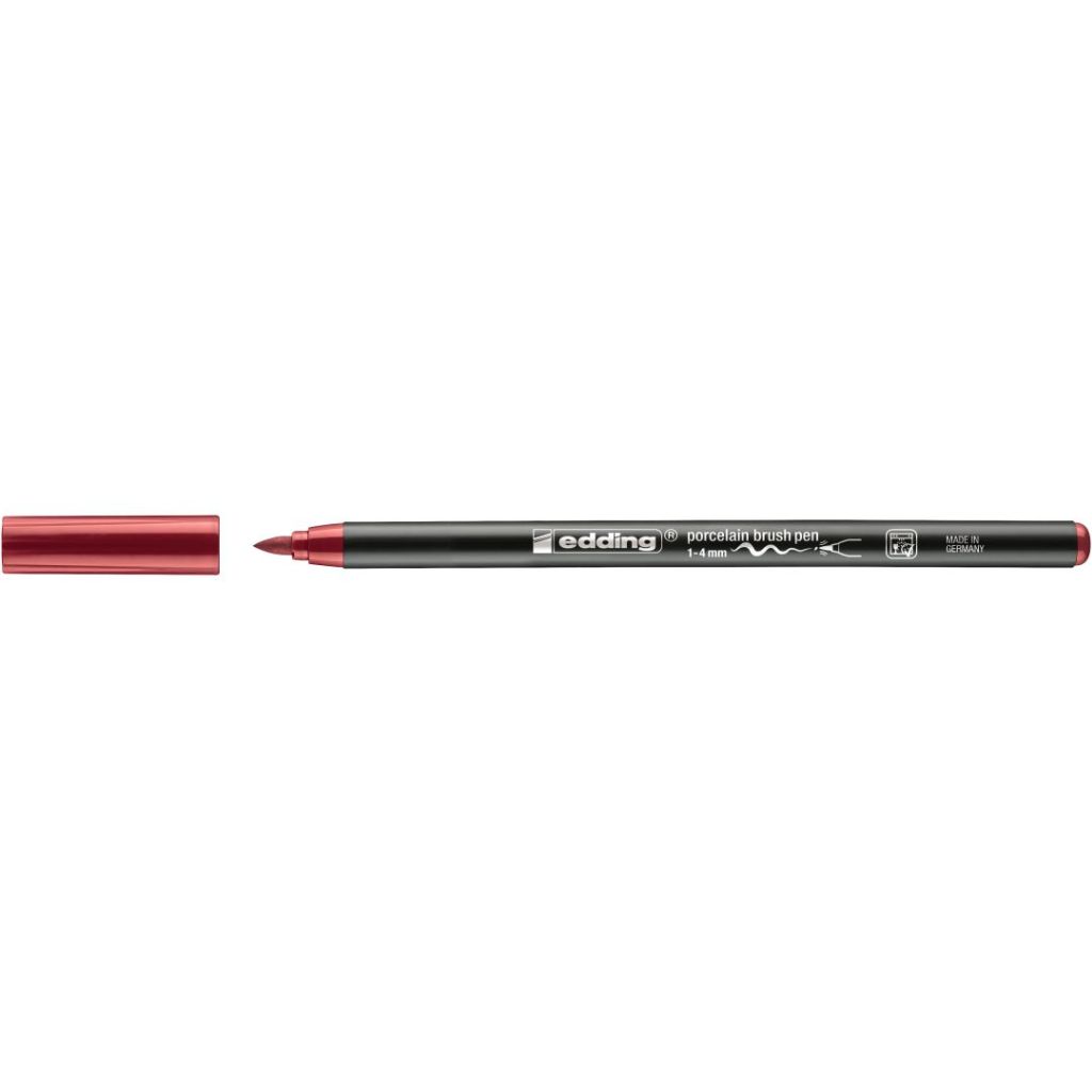 Edding Porcelain 4200 Brush Pen (1 - 4 MM) - Crimson Lake (046)