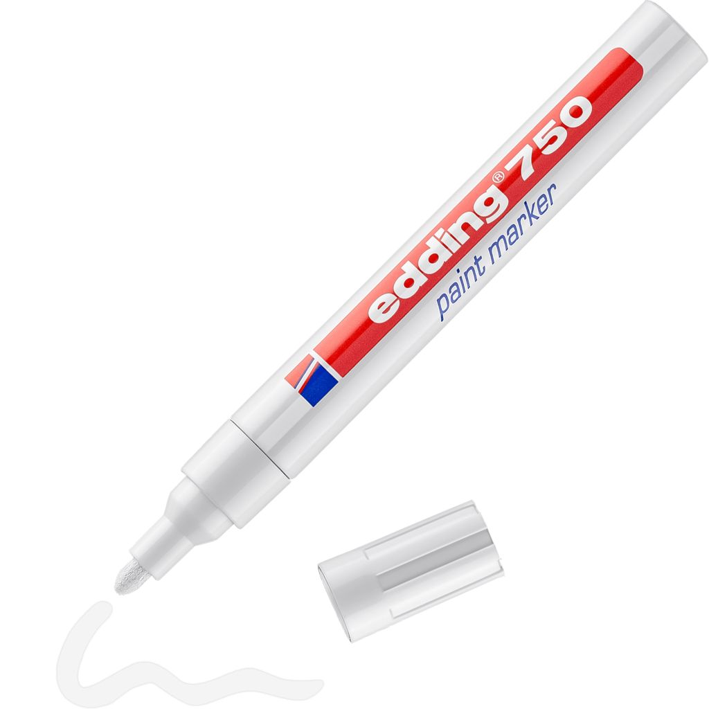 Edding 750 Gloss Paint Marker - White (049) Broad - Round Nib (2 - 4 MM)