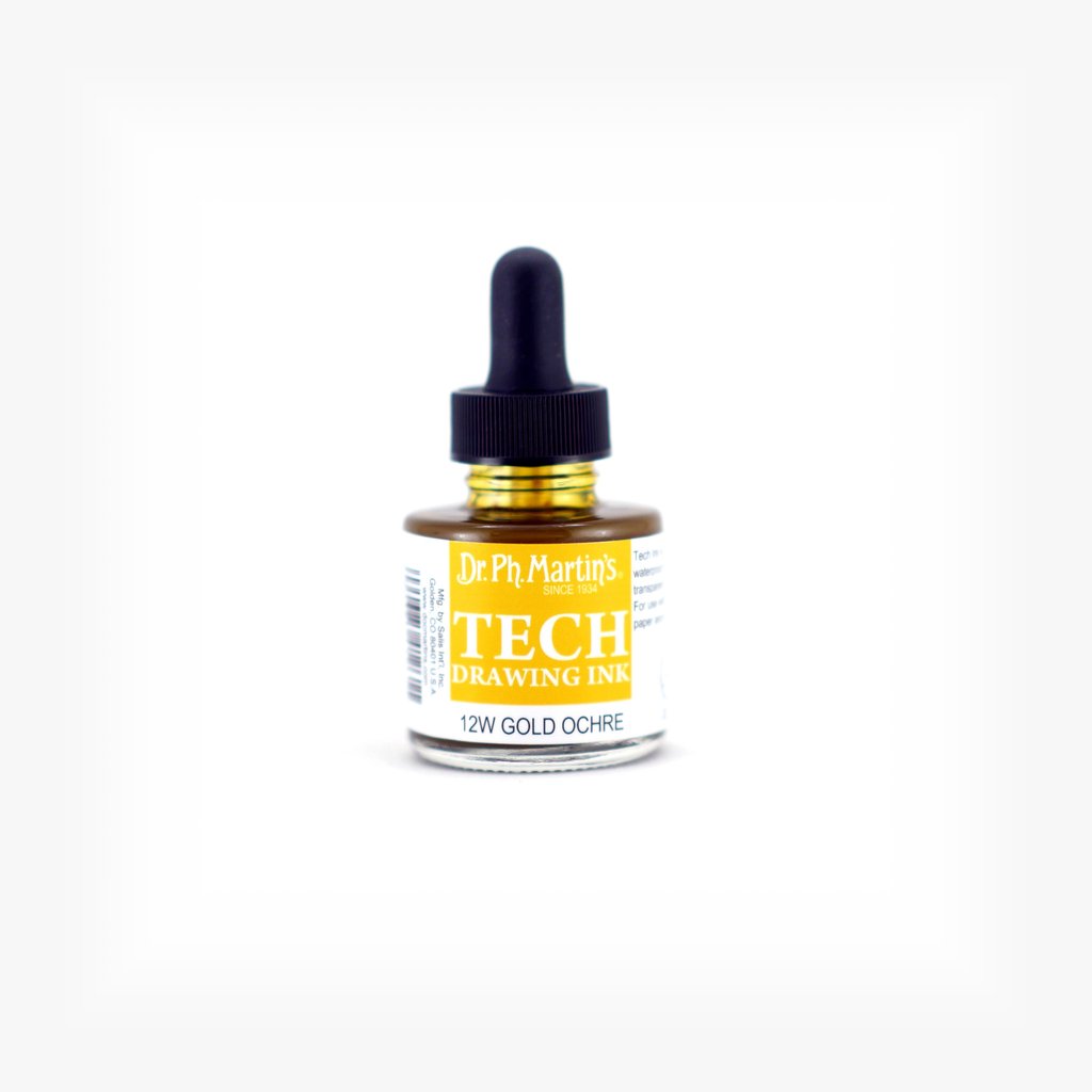 Dr. Ph. Martin's TECH Drawing Ink - 30 ml Bottle - Gold Ochre (12W)