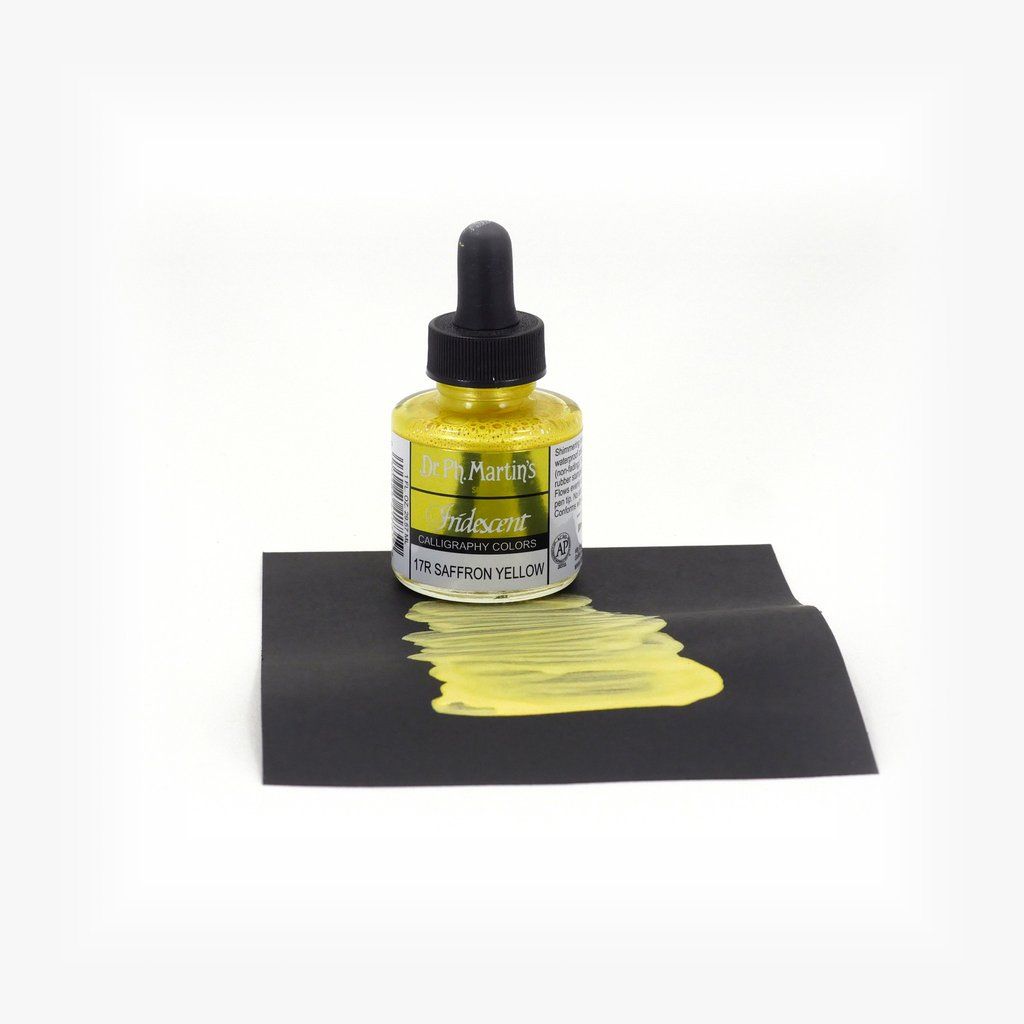 Dr. Ph. Martin's Iridescent Calligraphy Colors Paint - 30 ML Bottle - Saffron Yellow (17R)