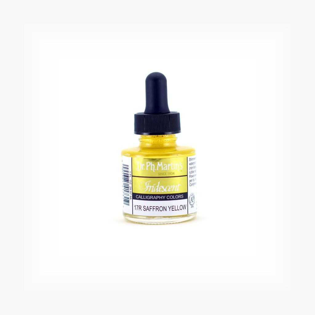 Dr. Ph. Martin's Iridescent Calligraphy Colors Paint - 30 ML Bottle - Saffron Yellow (17R)