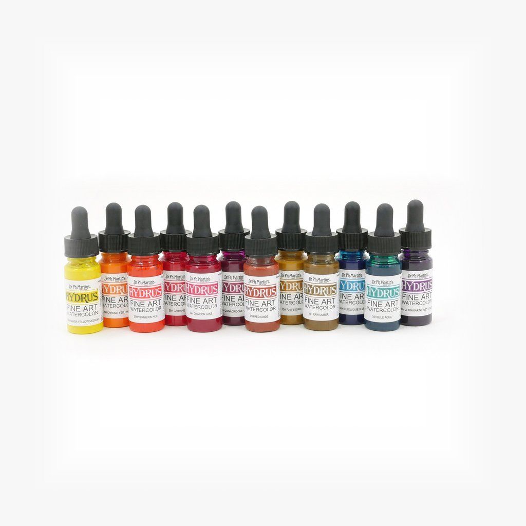 Dr. Ph. Martin's Hydrus Fine Art Watercolor Paint - 12 x 15 ml Bottles - Set 3