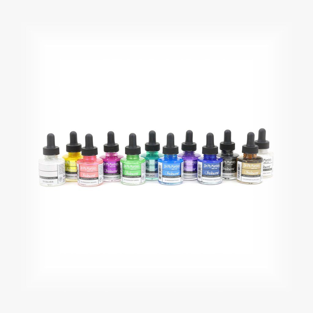 Dr. Ph. Martin's Iridescent Calligraphy Colors - 12 x 30 ml Bottles - Set 1