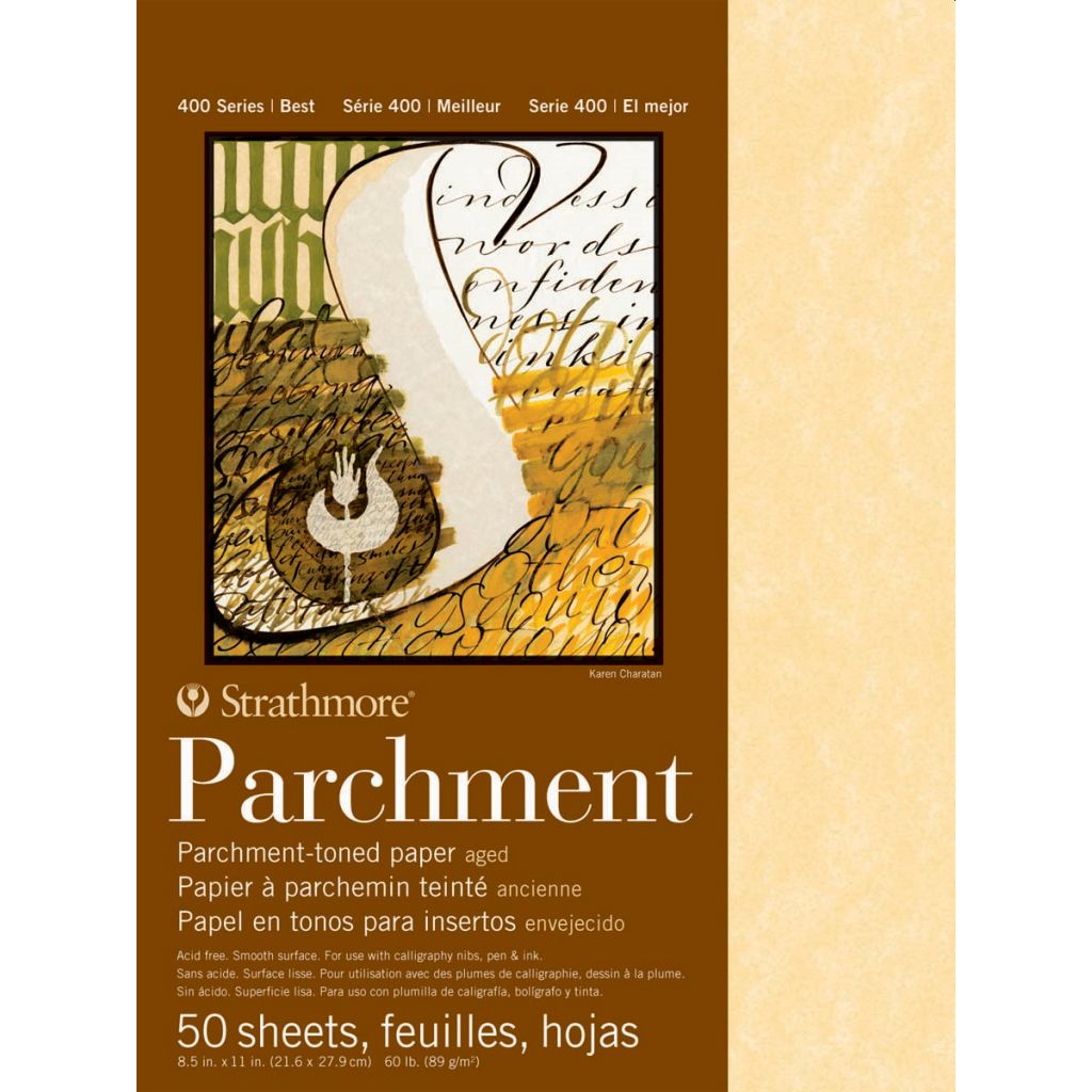 Strathmore 400 Series Aged Parchment 8.5''x11'' Smooth 89 GSM Paper Polypack of 50 Sheets