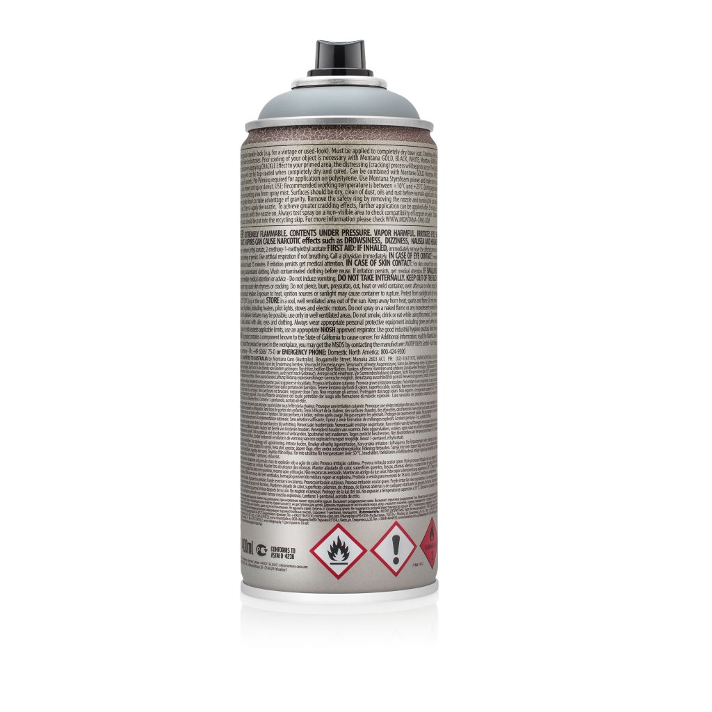 Montana Cans Crackle Effect Spray Paint - 400 ML Can - Squirrel Grey (EC 7000)