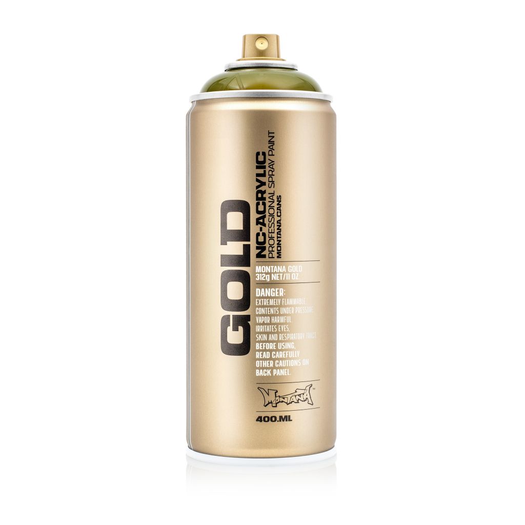 Montana Gold Acrylic Professional Spray Paint - 400 ML Can - Transparent Olive Green (T 6340)